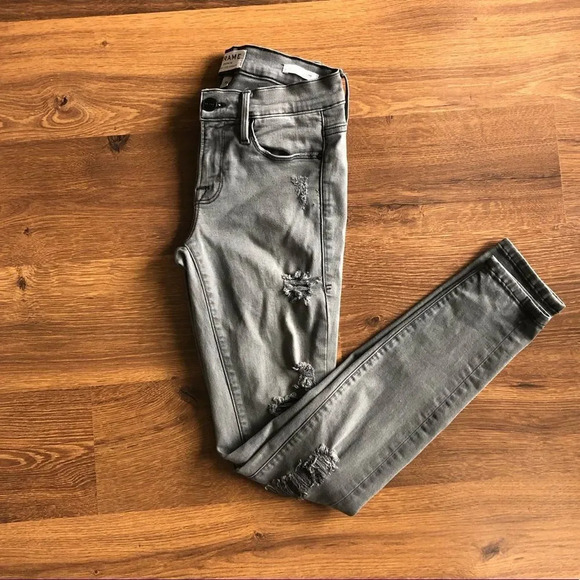 FRAME Le Skinny de Jeanne in Grey Shred - Picture 5 of 14